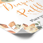 Autumn Floral Pumpkin Baby shower Luier Raffle Poster (Hoek)