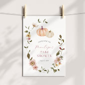 Autumn Floral Pumpkin Baby shower Poster