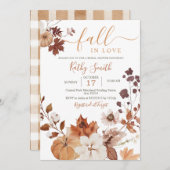 Autumn floral Pumpkin Fall In Love Kaart (Voorkant / Achterkant)