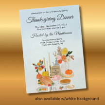 Autumn Floral Pumpkin Thanksgiving Dinner