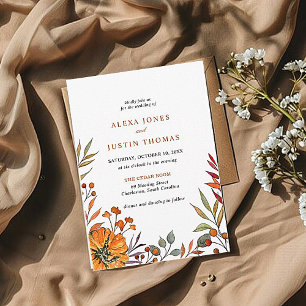 Autumn floral pumpkin Wedding-uitnodiging Aankondiging