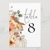 Autumn Floral Pumpkin Weduwingnummer (Achterkant)