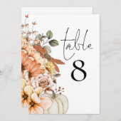 Autumn Floral Pumpkin Weduwingnummer (Voorkant / Achterkant)