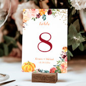 Autumn Floral Pumpkin Weduwingnummer RSVP Kaartje