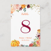 Autumn Floral Pumpkin Weduwingnummer RSVP Kaartje (Voorkant)