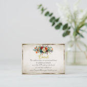 Autumn Floral, QR Code - Cream Informatiekaartje (Staand voorkant)