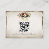 Autumn Floral, QR Code - Cream Informatiekaartje (Achterkant)