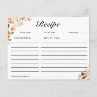 Autumn floral recept card