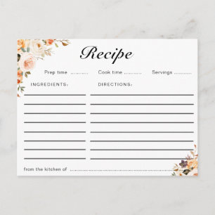 Autumn floral recept card briefkaart