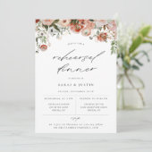 Autumn Floral Rehearsal Dinner Invitation Aankondiging (Staand voorkant)