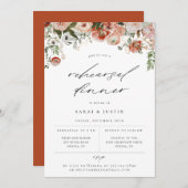 Autumn Floral Rehearsal Dinner Invitation Aankondiging (Voorkant / Achterkant)