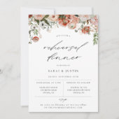 Autumn Floral Rehearsal Dinner Invitation Aankondiging (Voorkant)