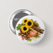 Autumn Floral Ronde Button 5,7 Cm (Voorkant /achterkant)