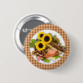 Autumn Floral Ronde Button 5,7 Cm (Voorkant /achterkant)