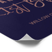 Autumn Floral Roos Gold 21st Birthday Welkom Poster (Hoek)