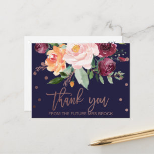 Autumn Floral Roos Gold Hartelijk dank Briefkaart