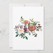 Autumn Floral Roos Gold Light Typography Weddensch Kaart (Achterkant)