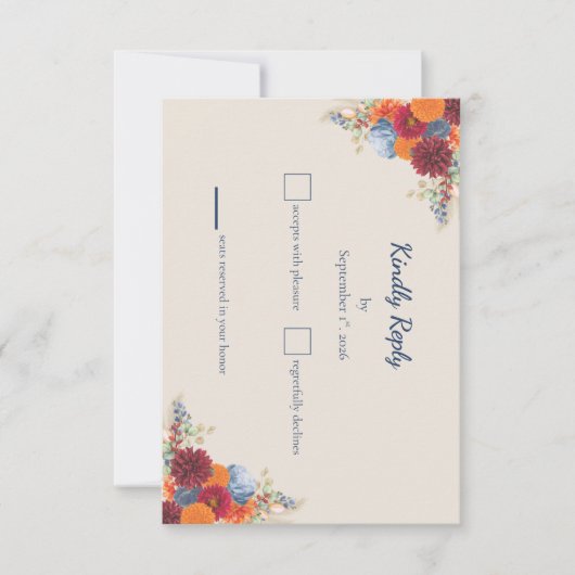 Autumn Floral RSVP Card (Voorkant)