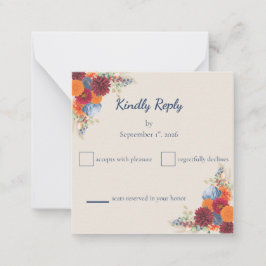 Autumn Floral RSVP Card Notitiekaartje