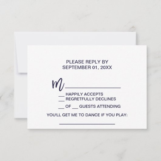 Autumn Floral Song Request RSVP Card (Achterkant)