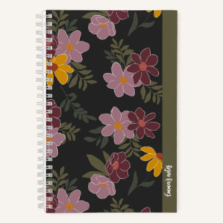 Autumn floral spiral notebook | cute journal notitieboek