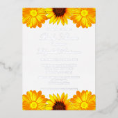 Autumn Floral Sunflower Baby shower Folie Uitnodiging (Voorkant)