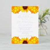 Autumn Floral Sunflower Baby shower Folie Uitnodiging (Staand Voorkant)