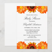 Autumn Floral Sunflower Baby shower Kaart (Voorkant / Achterkant)