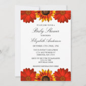 Autumn Floral Sunflower Baby shower Kaart (Voorkant)