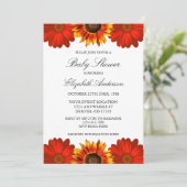 Autumn Floral Sunflower Baby shower Kaart (Staand voorkant)