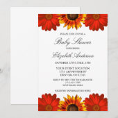 Autumn Floral Sunflower Baby shower Kaart (Voorkant / Achterkant)