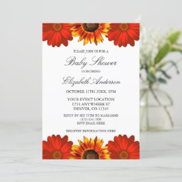 Autumn Floral Sunflower Baby shower Kaart