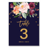 Autumn Floral Table Number Kaart (Voorkant)