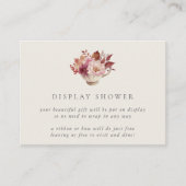 Autumn Floral Teacup Herfst Bridal Display Shower Informatiekaartje (Voorkant)
