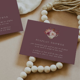 Autumn Floral Teacup Herfst Bridal Display Shower Informatiekaartje