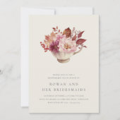 Autumn Floral Teacup Herfst Bridesmaids Tea Kaart (Voorkant)