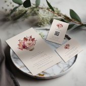 Autumn Floral Teacup Herfst Vrijgezellenfeest Tea Folie Uitnodiging