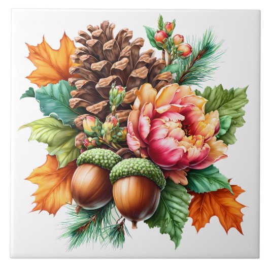 Autumn Floral Tegeltje (Voorkant)