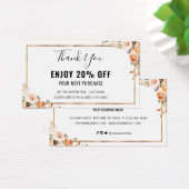 Autumn Floral Terracotta Business Logo Korting Visitekaartje (Bureau)