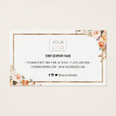 Autumn Floral Terracotta Business Logo Korting Visitekaartje (Achterkant)
