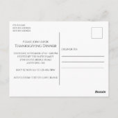 Autumn Floral Thanksgiving Invitation Briefkaart (Achterkant)