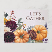 Autumn Floral Thanksgiving Invitation Briefkaart (Voorkant)