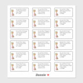 Autumn Floral Vase Individuele Naam en Adres Sticker (Vel)