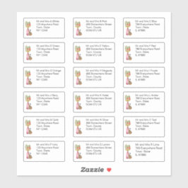 Autumn Floral Vase Individuele Naam en Adres Sticker