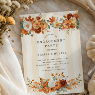 Autumn Floral Verloving Invitation Kaart
