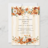 Autumn Floral Verloving Invitation Kaart (Voorkant)