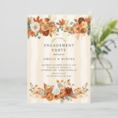 Autumn Floral Verloving Invitation Kaart (Staand voorkant)
