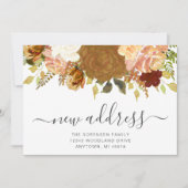 Autumn Floral Waterverf Family Photo Moving Aankondiging (Voorkant)