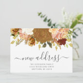 Autumn Floral Waterverf Family Photo Moving Aankondiging (Staand voorkant)