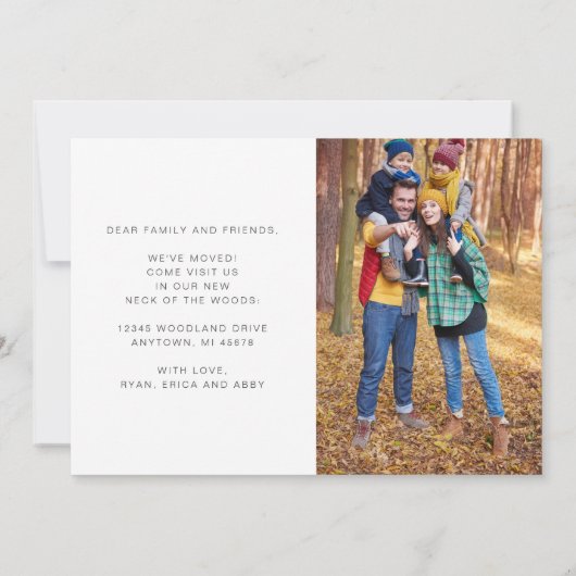 Autumn Floral Waterverf Family Photo Moving Aankondiging (Achterkant)